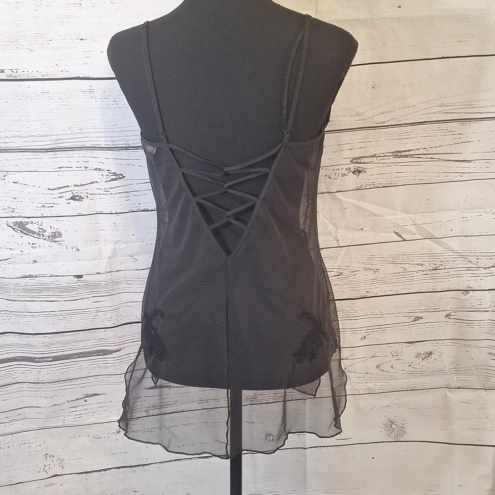 Victoria's Secret  Sheer Black Lace/Mesh Nightie sz M #1172 - Picture 6 of 8